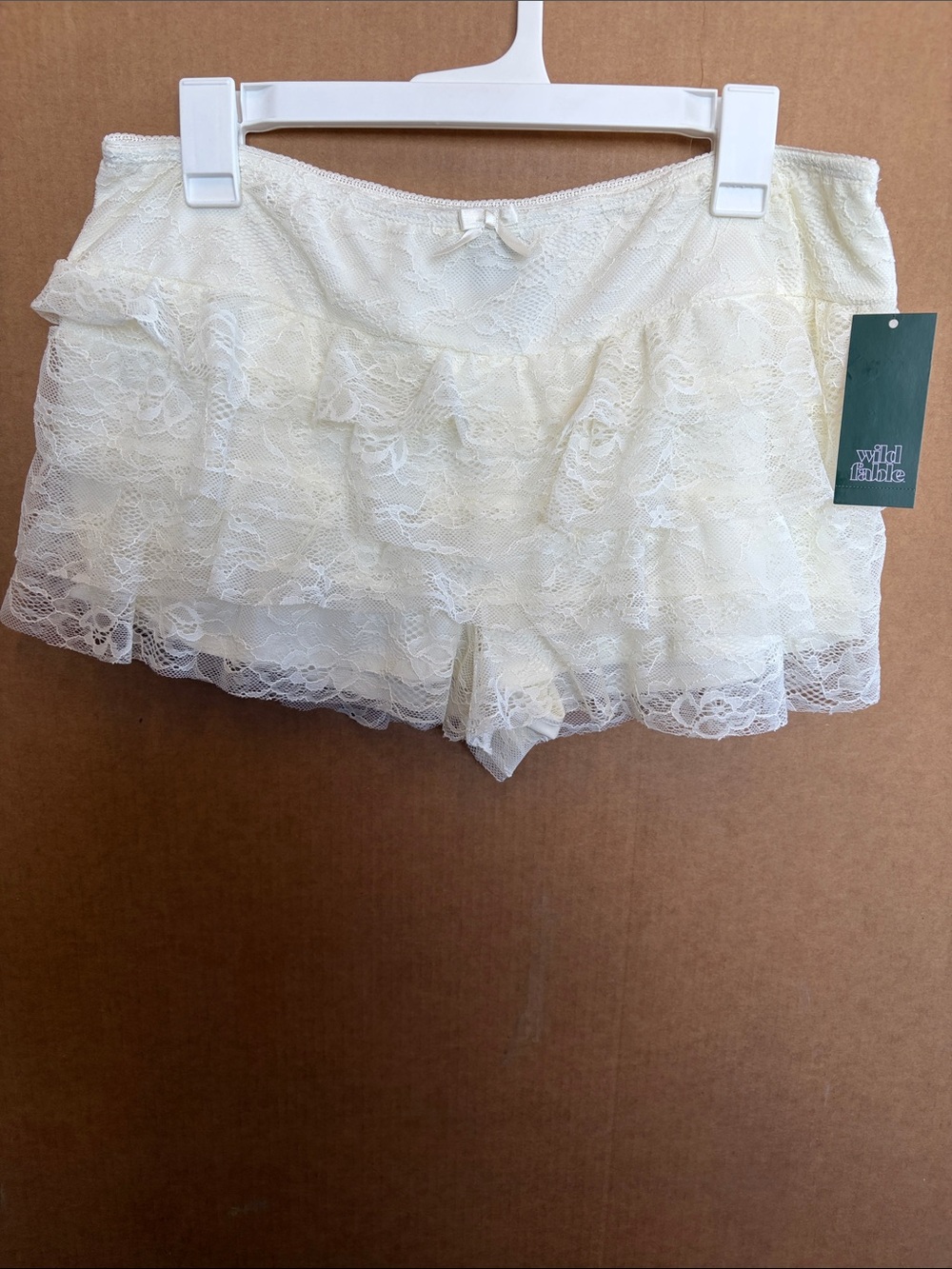 wild fable Cream Lace Ruffle Sleep Shorts